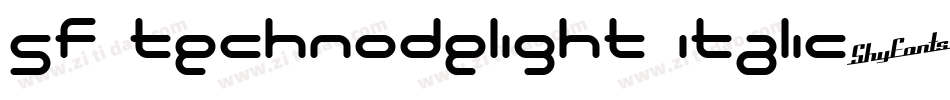 SF Technodelight Italic字体转换